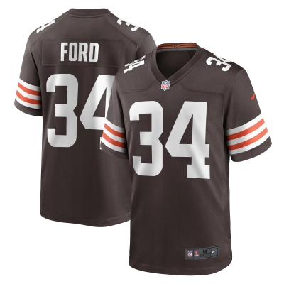 Men's Cleveland Browns Jerome Ford Brown Game Player Jersey 01