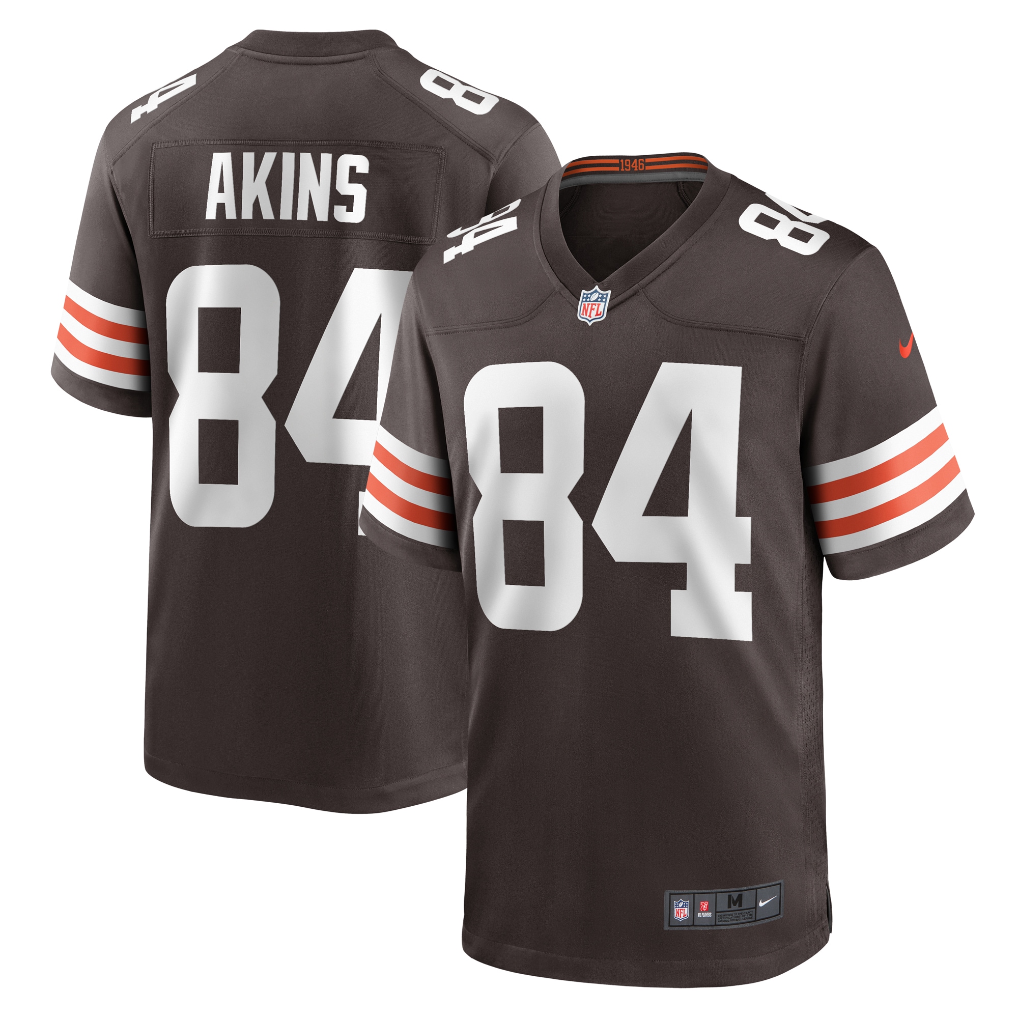 Men's Cleveland Browns Jordan Akins Brown Team Game Jersey