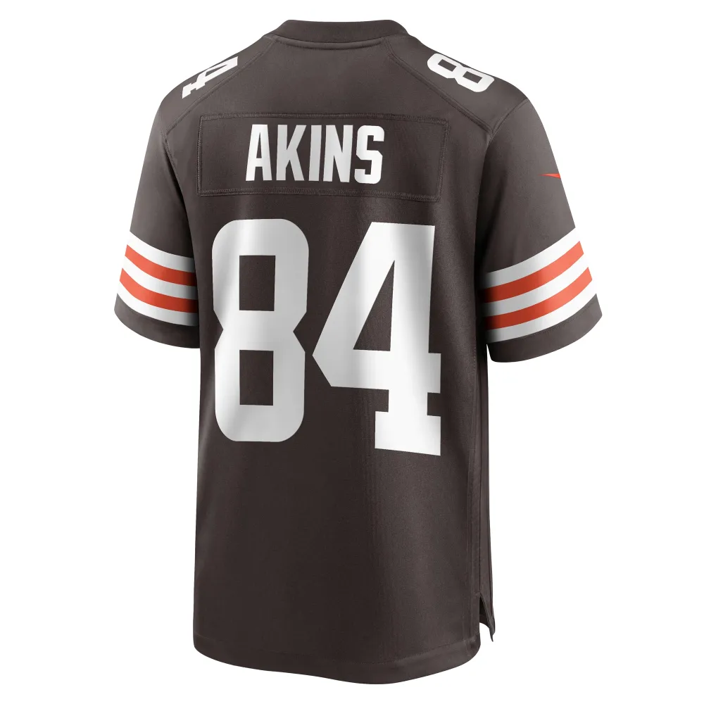 Men's Cleveland Browns Jordan Akins Brown Team Game Jersey