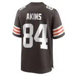 Men's Cleveland Browns Jordan Akins Brown Team Game Jersey