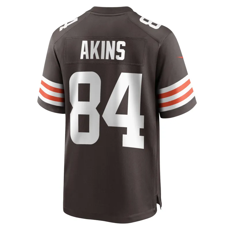 Men's Cleveland Browns Jordan Akins Brown Game Player Jersey