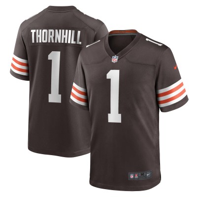 Men's Cleveland Browns Juan Thornhill Brown Game Player Jersey 01