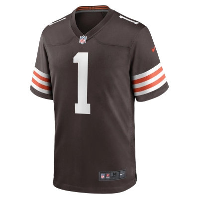 Men's Cleveland Browns Juan Thornhill Brown Game Player Jersey 02