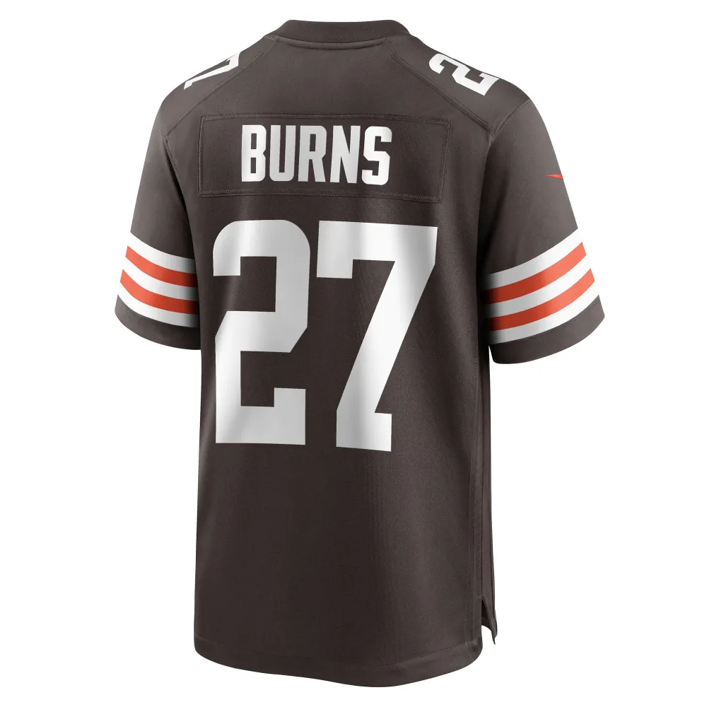 Men's Cleveland Browns Lorenzo Burns Brown Team Game Jersey