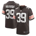 Men's Cleveland Browns Lucas Havrisik Brown Team Game Jersey