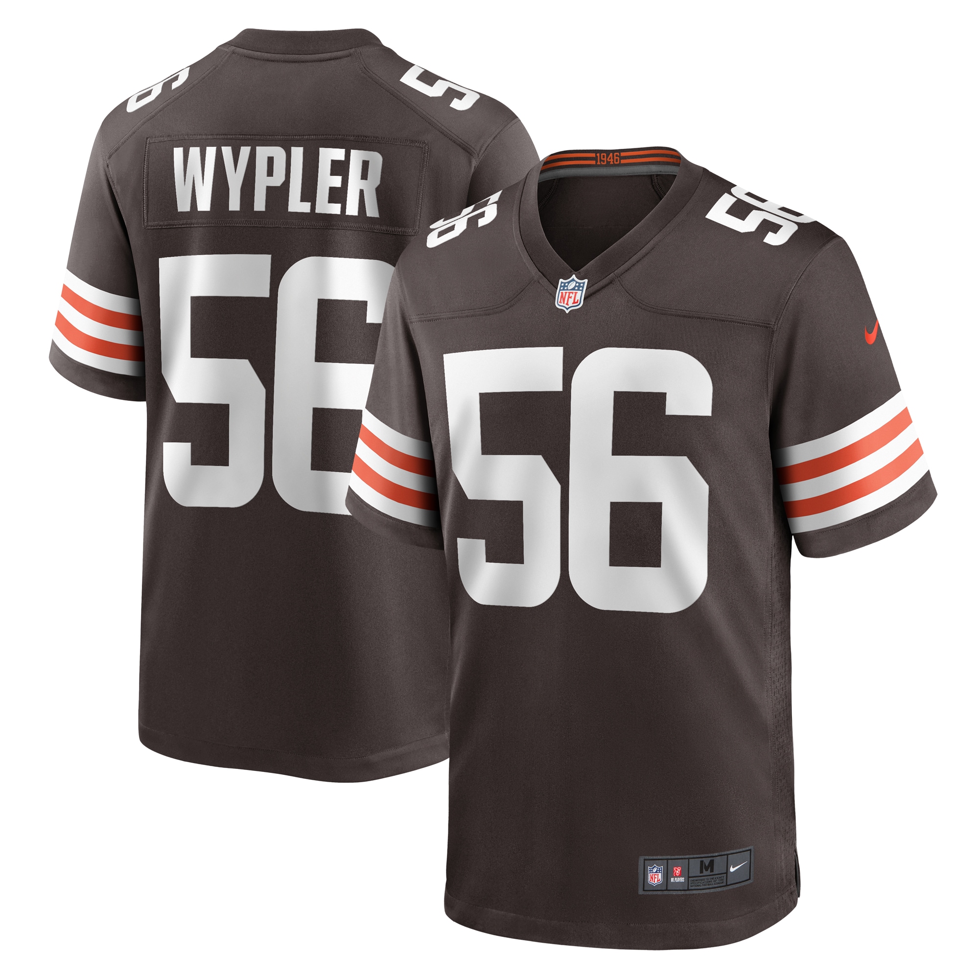 Men's Cleveland Browns Luke Wypler Brown Team Game Jersey