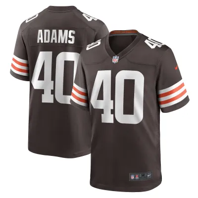 Men's Cleveland Browns Matthew Adams Brown Team Game Jersey 01