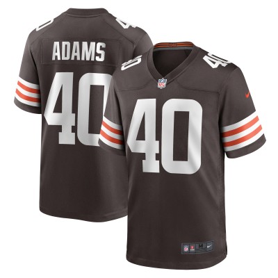 Men's Cleveland Browns Matthew Adams Brown Game Player Jersey 01