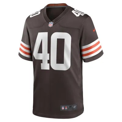Men's Cleveland Browns Matthew Adams Brown Game Player Jersey 02