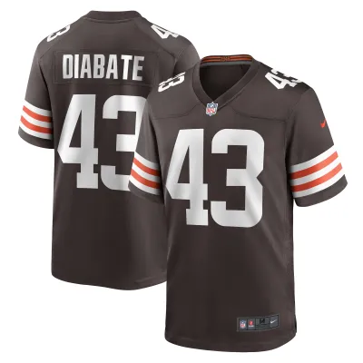 Men's Cleveland Browns Mohamoud Diabate Brown Team Game Jersey 01