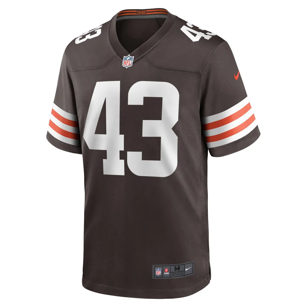 Men's Cleveland Browns Mohamoud Diabate Brown Team Game Jersey
