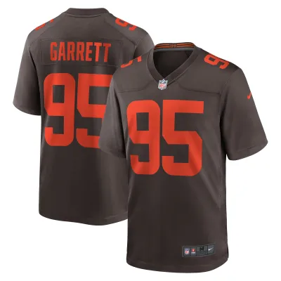 Men's Cleveland Browns Myles Garrett Brown Alternate Game Jersey 01