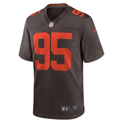 Men's Cleveland Browns Myles Garrett Brown Alternate Game Jersey 02