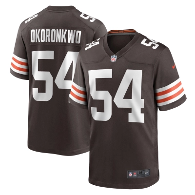 Men's Cleveland Browns Ogbonnia Okoronkwo Brown Game Player Jersey 01