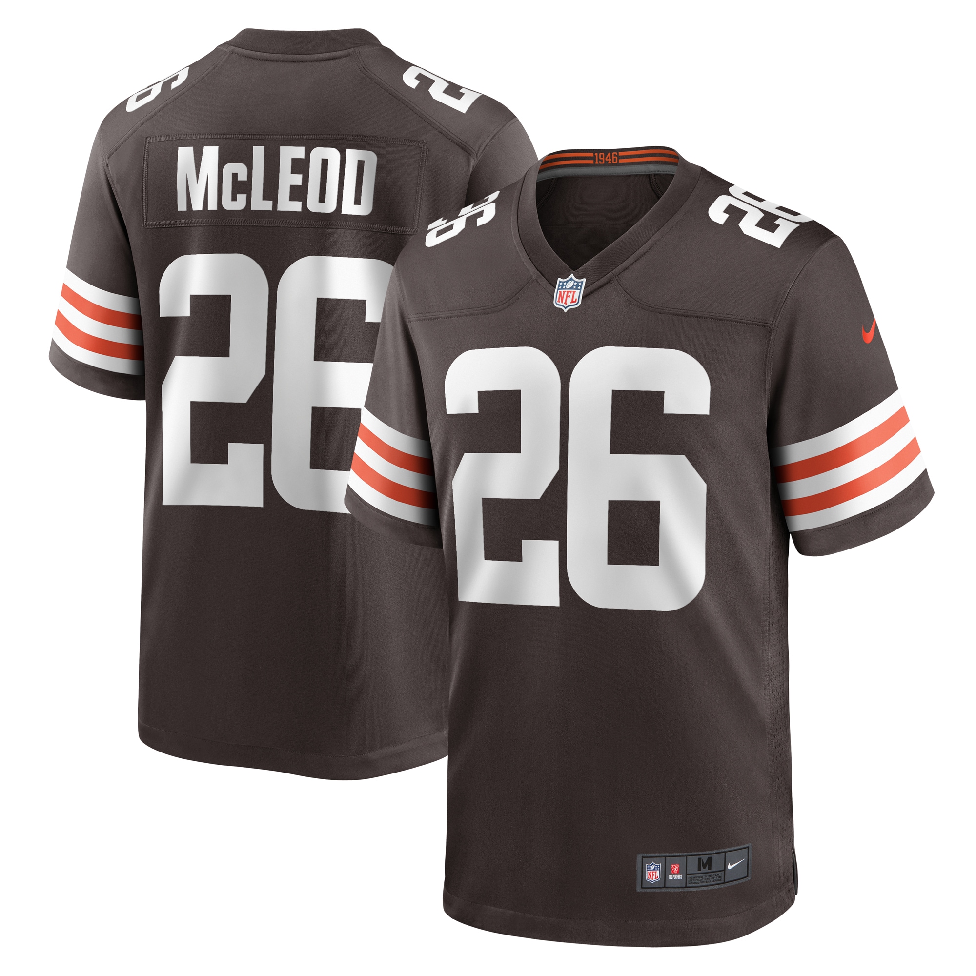 Men's Cleveland Browns Rodney McLeod Brown Team Game Jersey
