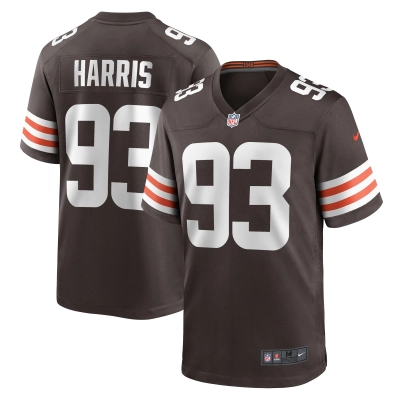 Men's Cleveland Browns Shelby Harris Brown Team Game Jersey 01
