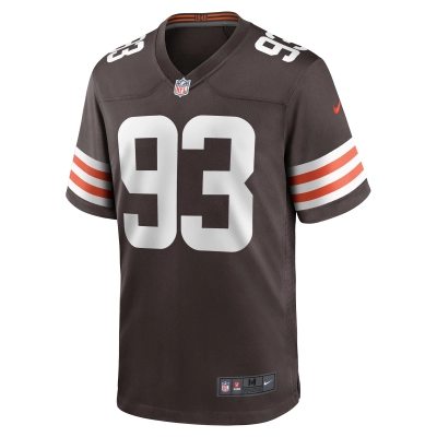 Men's Cleveland Browns Shelby Harris Brown Team Game Jersey 02