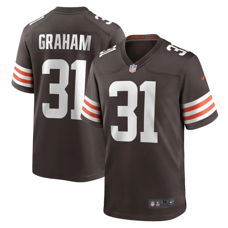 Men's Cleveland Browns Thomas Graham Jr. Brown Team Game Jersey
