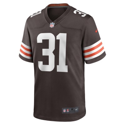 Men's Cleveland Browns Thomas Graham Jr. Brown Team Game Jersey 02