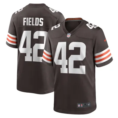 Men's Cleveland Browns Tony Fields II Brown Team Game Jersey 01