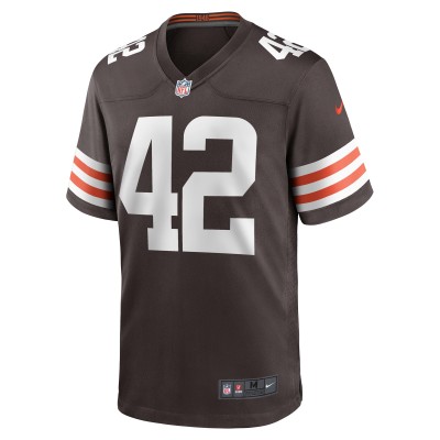Men's Cleveland Browns Tony Fields II Brown Team Game Jersey 02