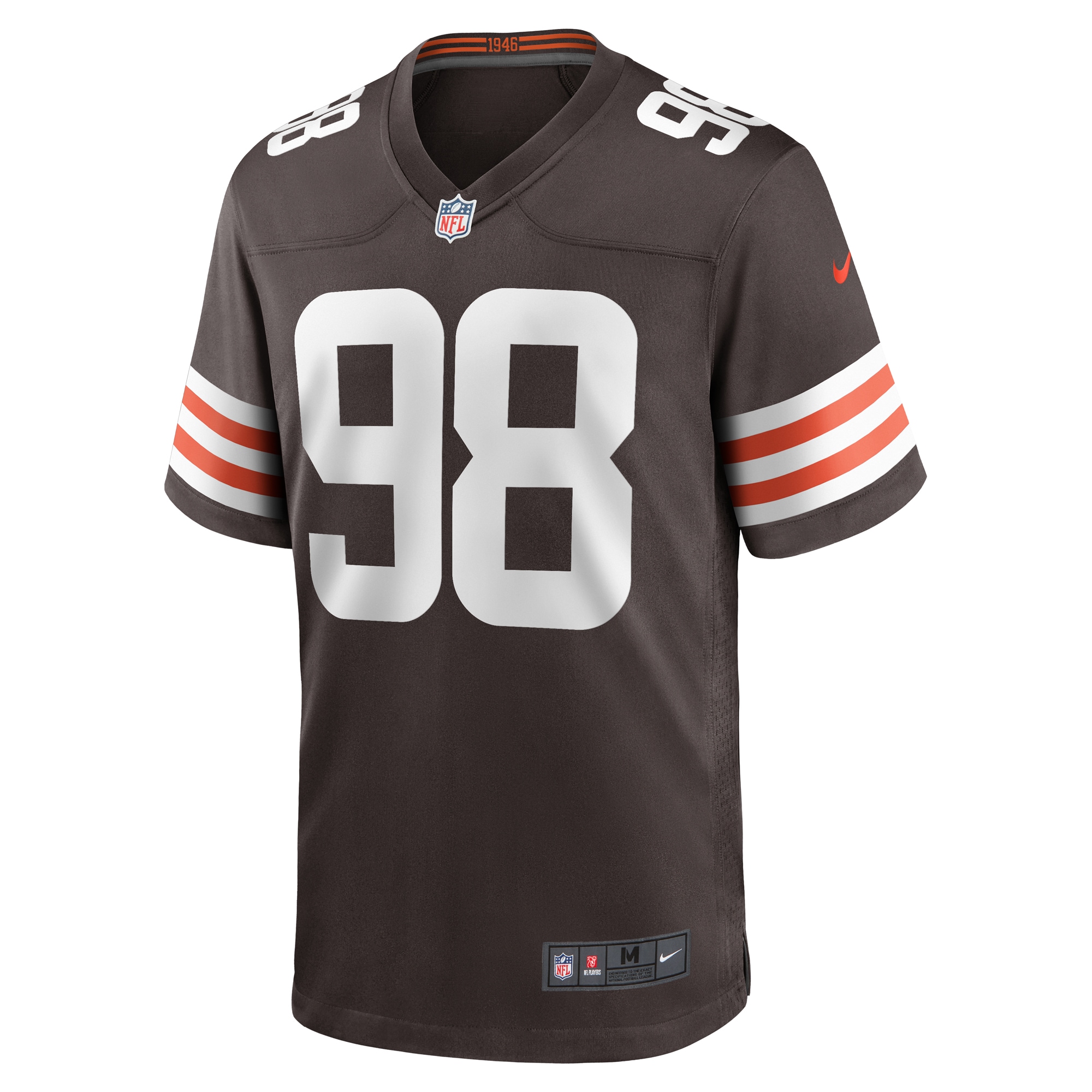 Men's Cleveland Browns Trysten Hill Brown Game Jersey