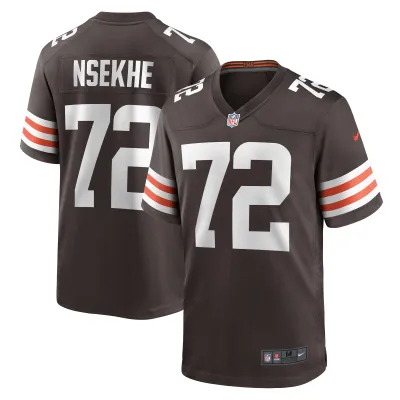 Men's Cleveland Browns Ty Nsekhe Brown Game Jersey 01