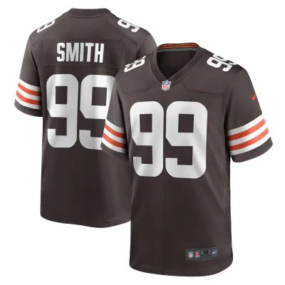 Men's Cleveland Browns Za'Darius Smith Brown Team Game Jersey 01