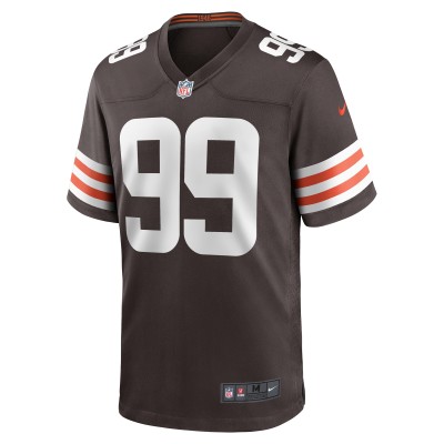 Men's Cleveland Browns Za'Darius Smith Brown Team Game Jersey 02