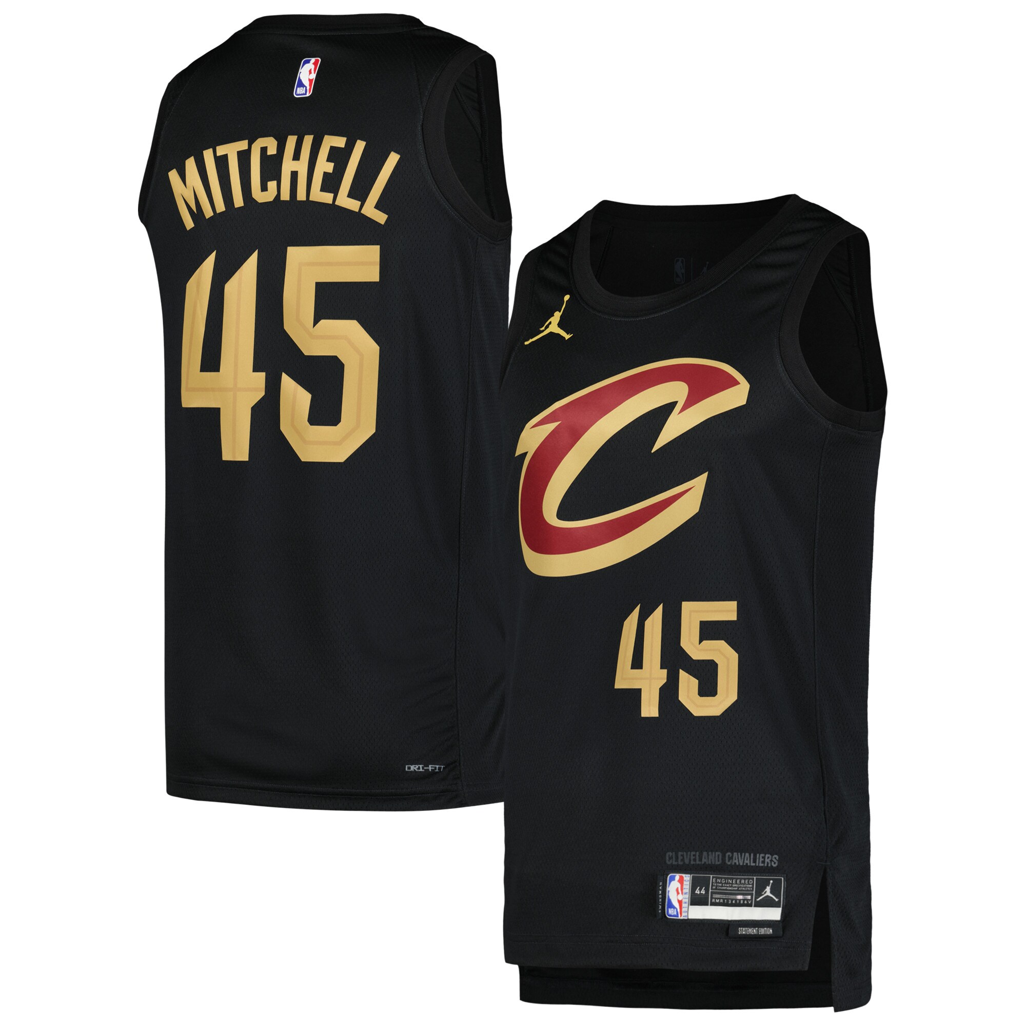 Men's Cleveland Cavaliers Donovan Mitchell Black Swingman Jersey - Statement Edition