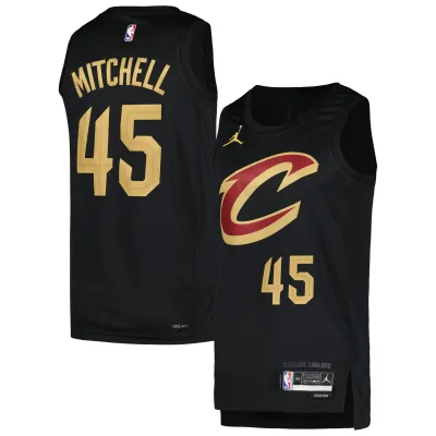 Men's Cleveland Cavaliers Donovan Mitchell Black Swingman Jersey - Statement Edition 01