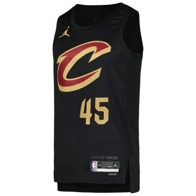 Men's Cleveland Cavaliers Donovan Mitchell Black Swingman Jersey - Statement Edition 02