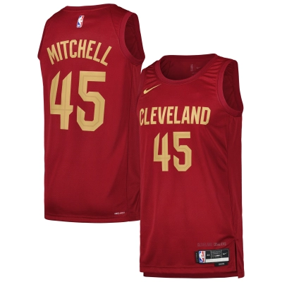 Men's Cleveland Cavaliers Donovan Mitchell Wine Swingman Jersey - Icon Edition 01