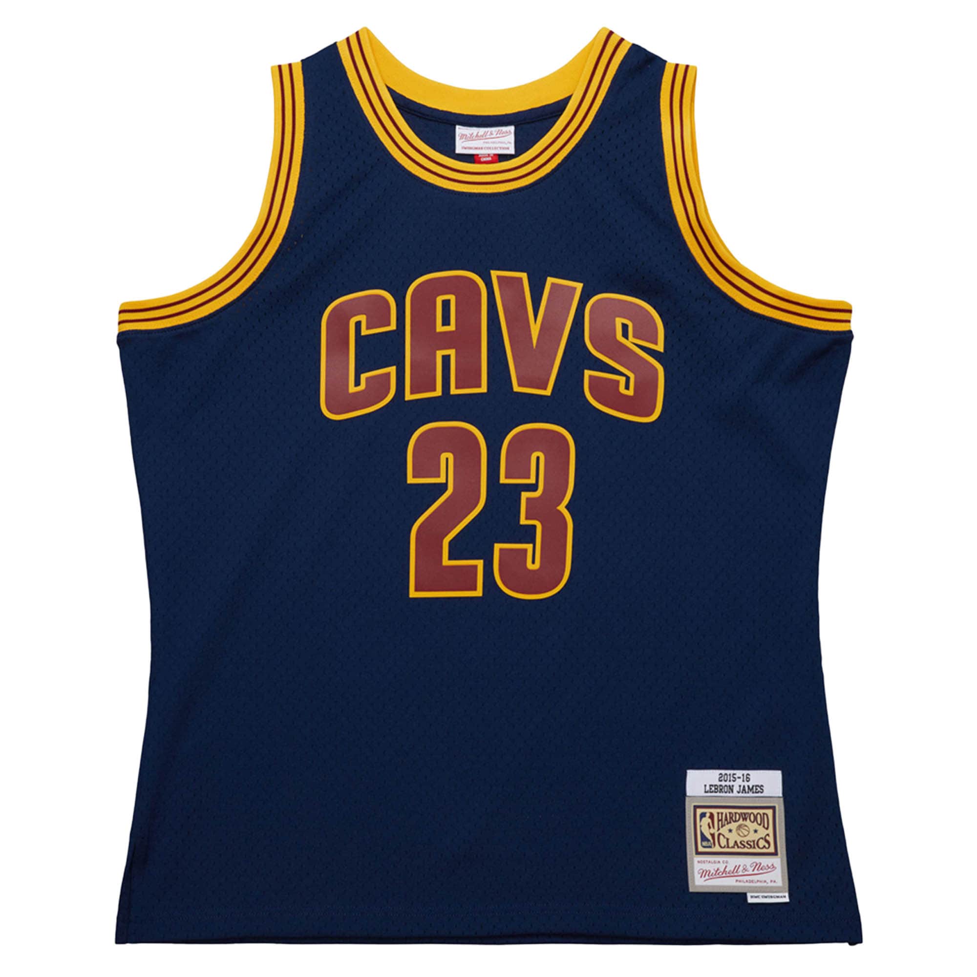 Men's Cleveland Cavaliers LeBron James Navy 2015/16 Hardwood Classics Swingman Jersey