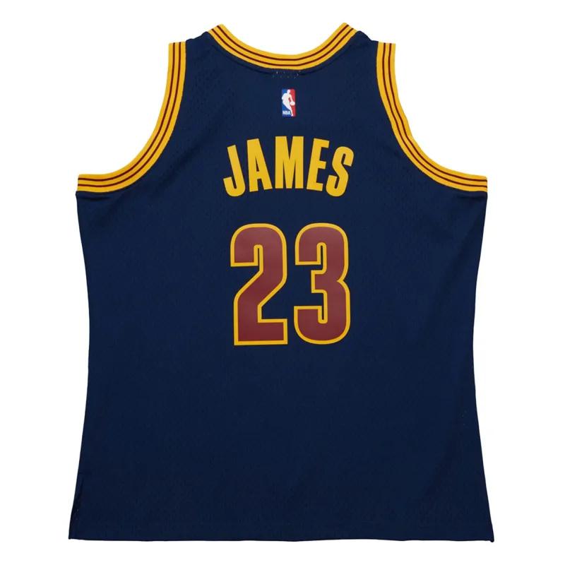 Men's Cleveland Cavaliers LeBron James Navy 2015/16 Hardwood Classics Swingman Jersey