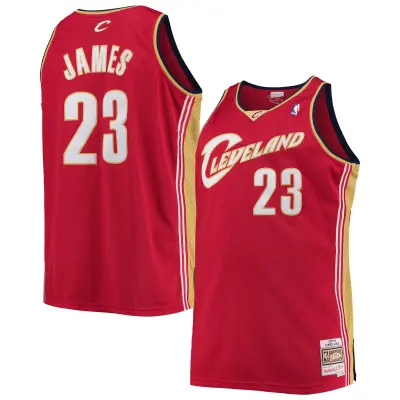 Men's Cleveland Cavaliers LeBron James Red 2003/04 Big & Tall Hardwood Classics Swingman Jersey 01