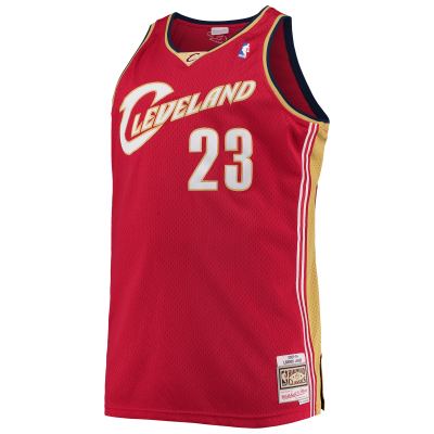 Men's Cleveland Cavaliers LeBron James Red 2003/04 Big & Tall Hardwood Classics Swingman Jersey 02
