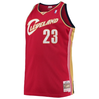 Men's Cleveland Cavaliers LeBron James Red 2003/04 Big & Tall Hardwood Classics Swingman Jersey 02