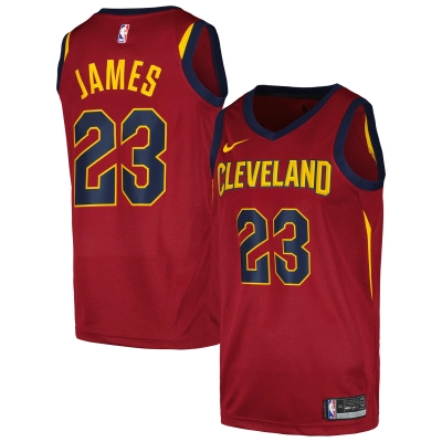 Men's Cleveland Cavaliers LeBron James Wine Swingman Jersey - Icon Edition 01