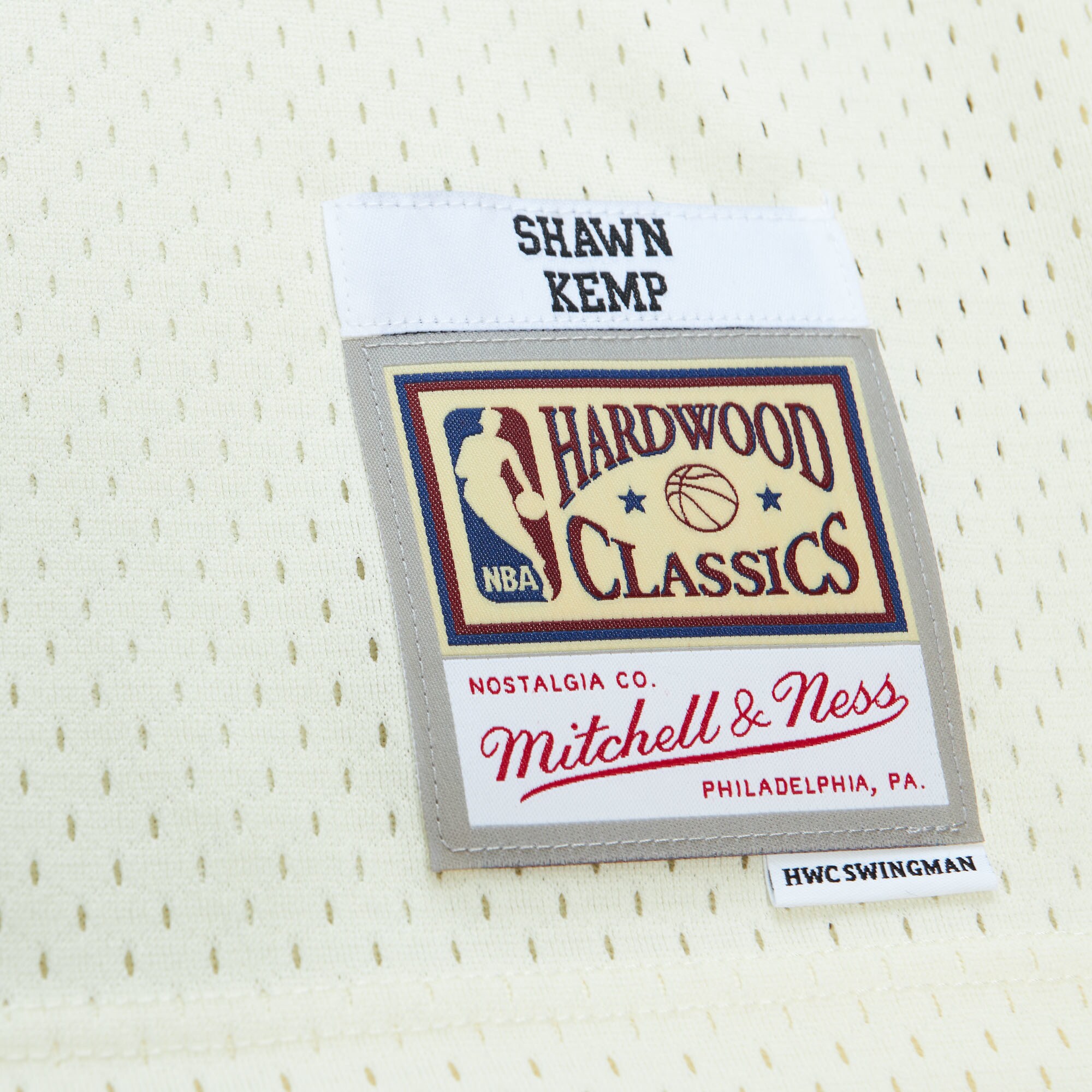 Men's Cleveland Cavaliers Shawn Kemp Cream Chainstitch Swingman Jersey