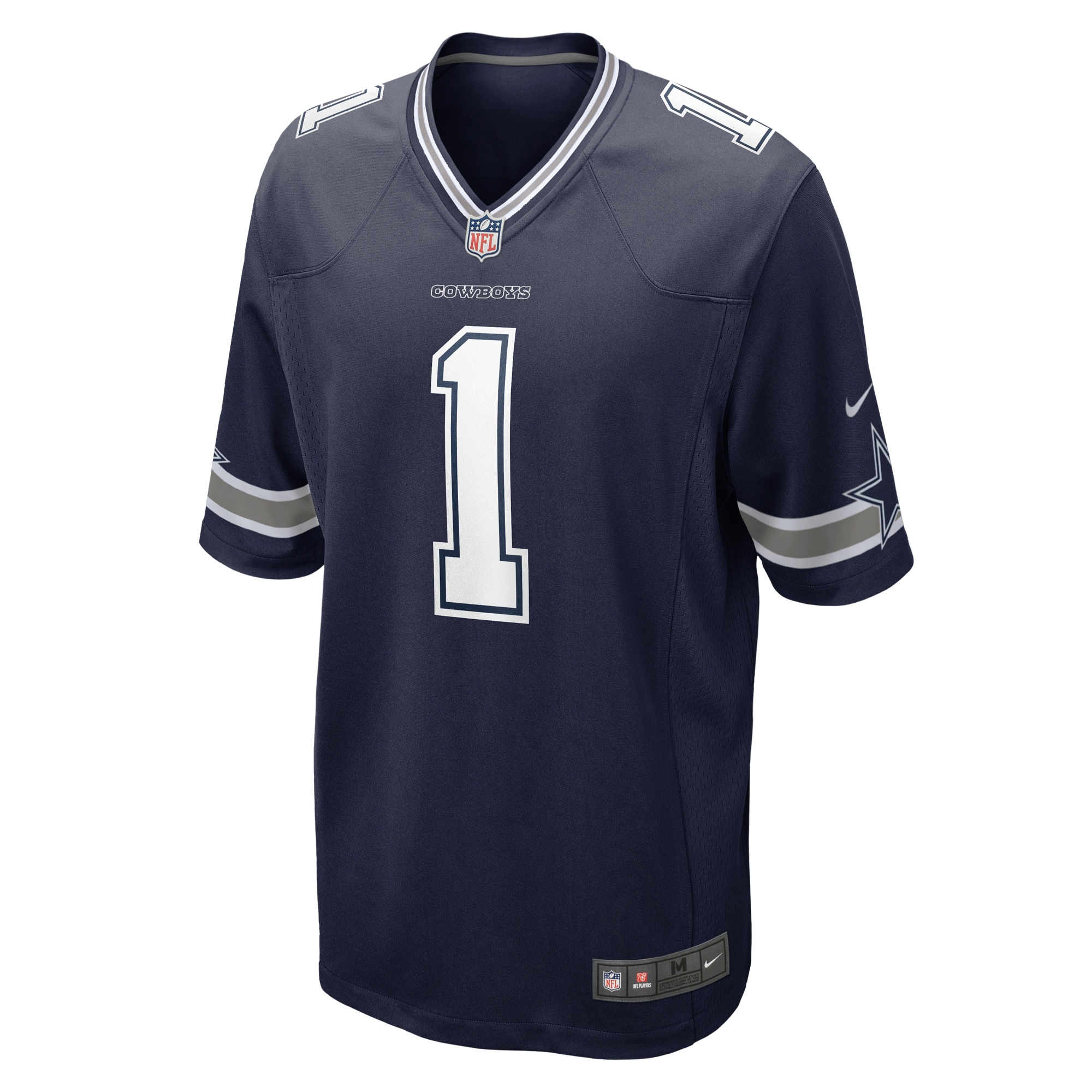 Men's Dallas Cowboys Number 1 Dad Navy Game Jersey