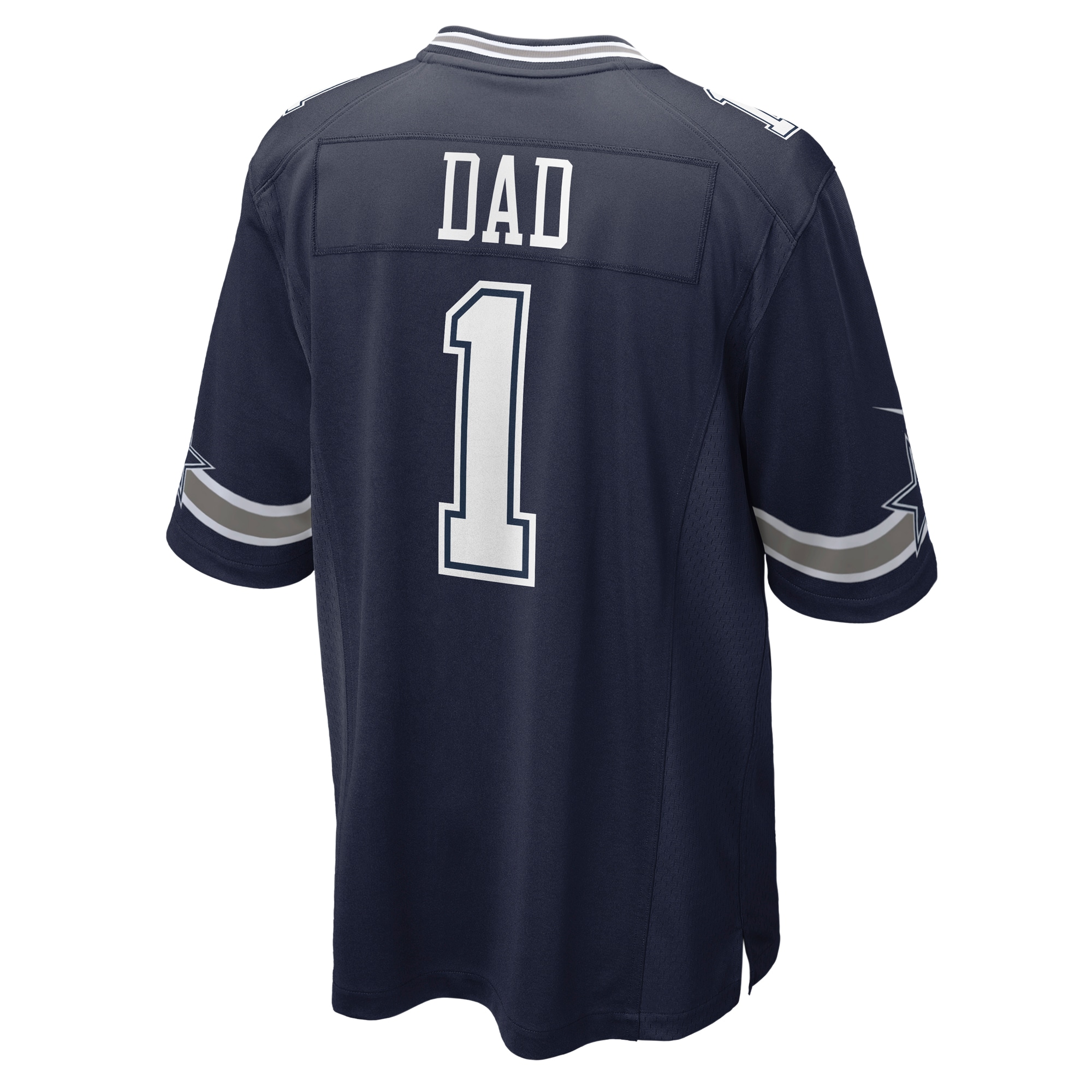 Men's Dallas Cowboys Number 1 Dad Navy Game Jersey