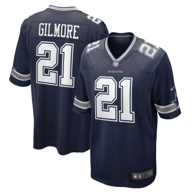 Men's Dallas Cowboys Stephon Gilmore Navy Game Jersey 01