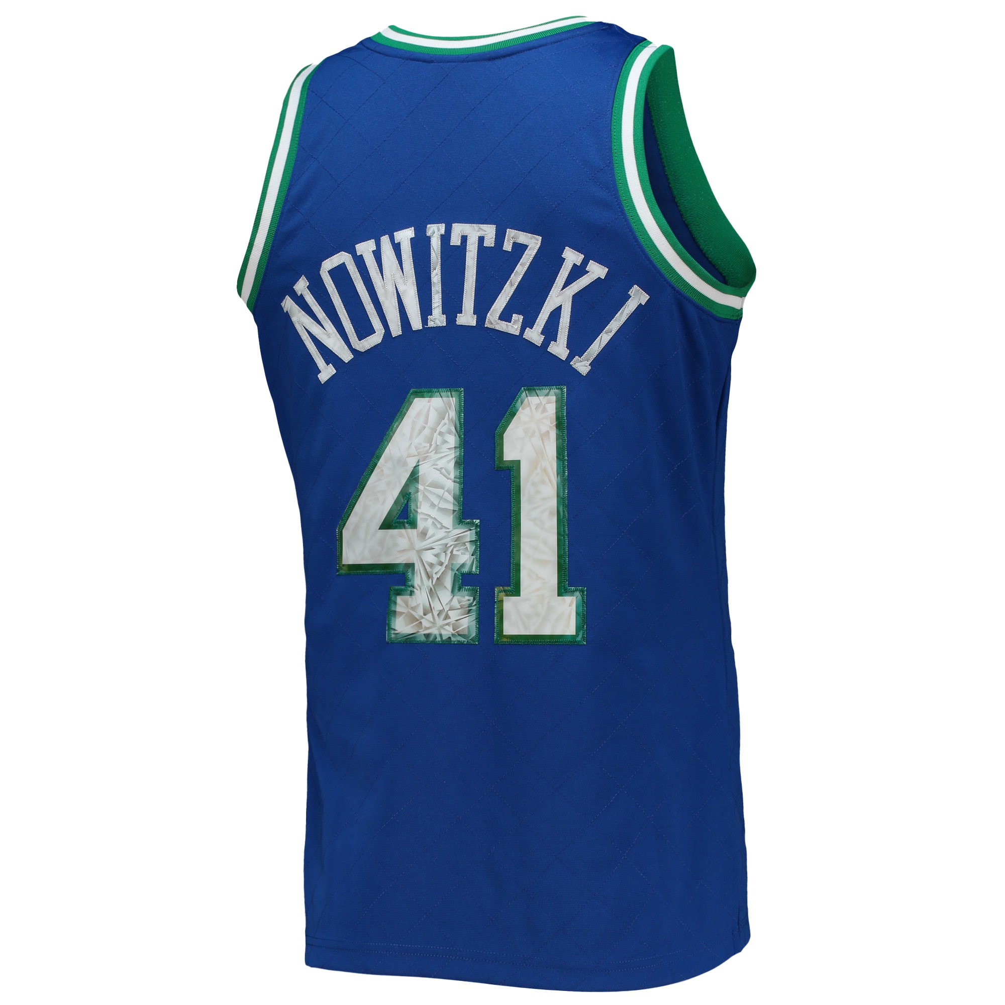 Men's Dallas Mavericks Dirk Nowitzki Blue 1998/99 Hardwood Classics NBA 75th Anniversary Diamond Swingman Jersey
