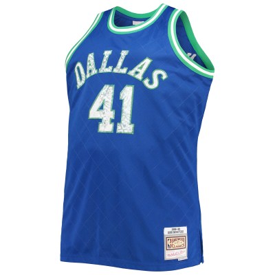 Men's Dallas Mavericks Dirk Nowitzki Blue Big & Tall 1998/99 NBA 75th Anniversary Diamond Swingman Jersey 02