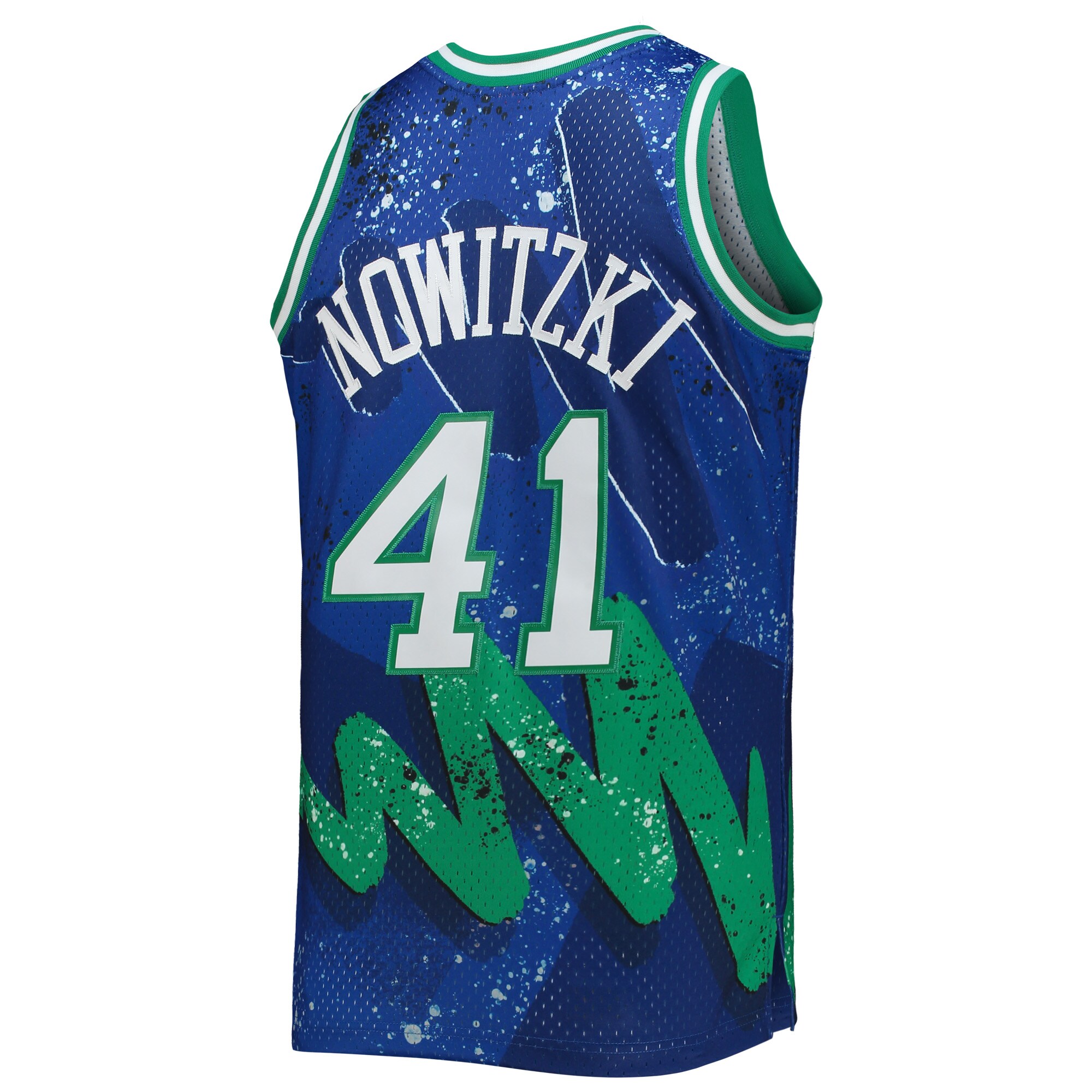 Men's Dallas Mavericks Dirk Nowitzki Blue Hardwood Classics 1998/99 Hyper Hoops Swingman Jersey