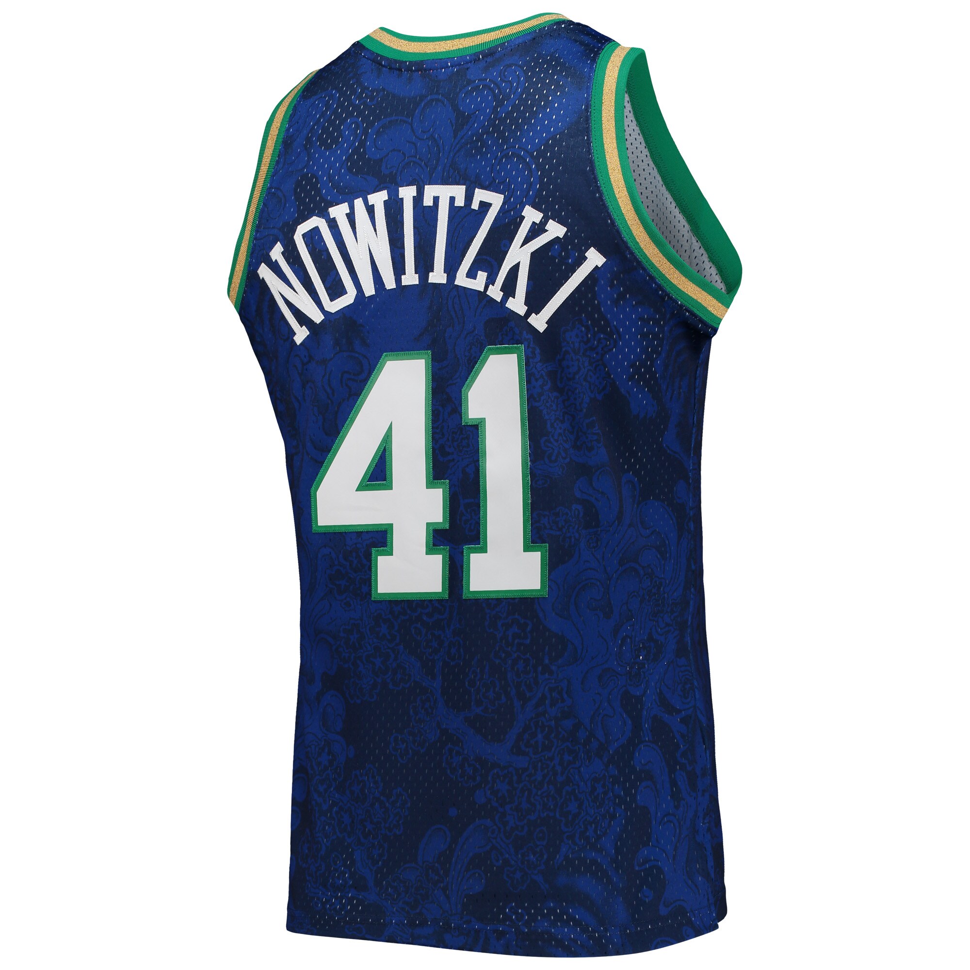 Men's Dallas Mavericks Dirk Nowitzki Blue Hardwood Classics 1998/99 Lunar New Year Swingman Jersey