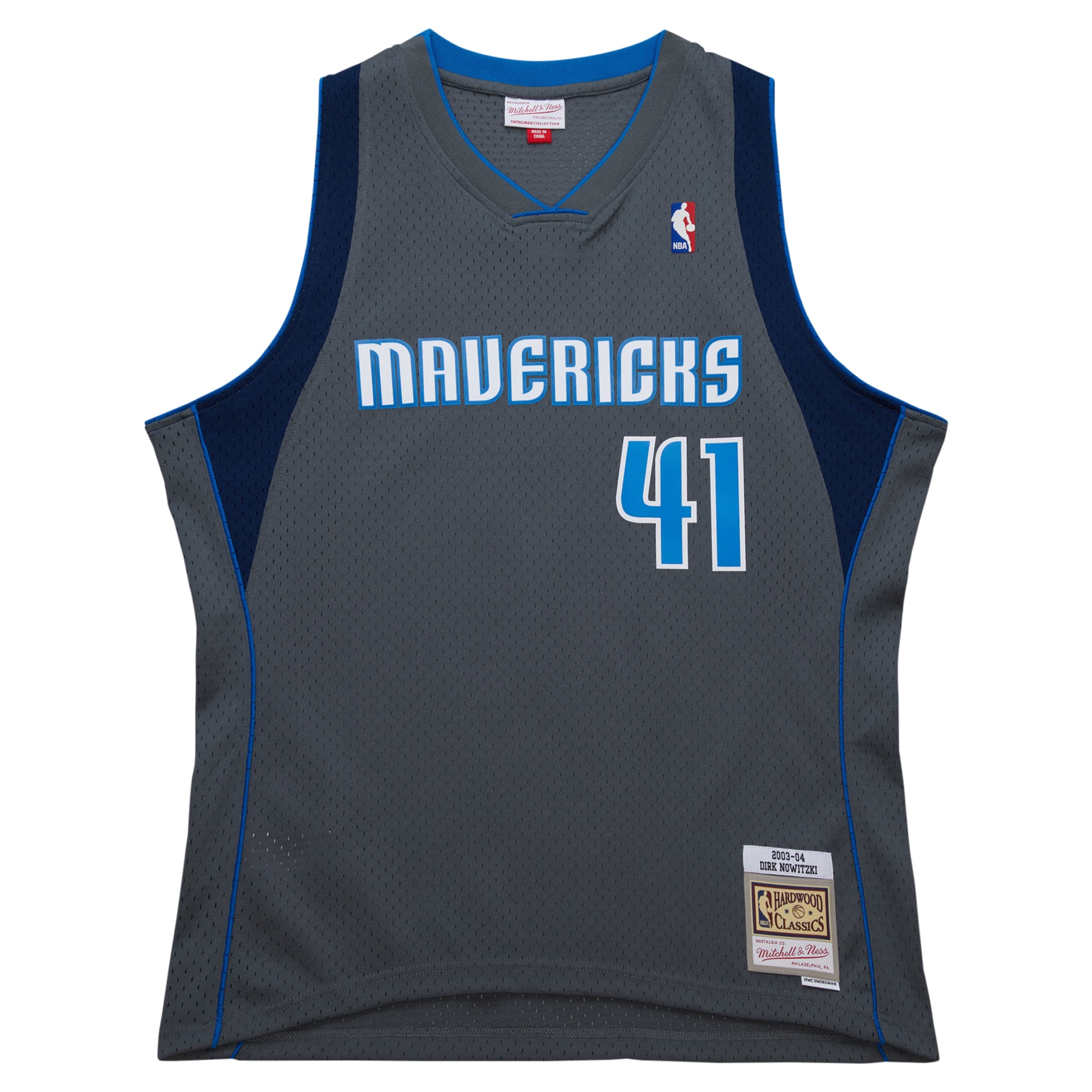 Men's Dallas Mavericks Dirk Nowitzki Gray 2003/04 Hardwood Classics Swingman Jersey