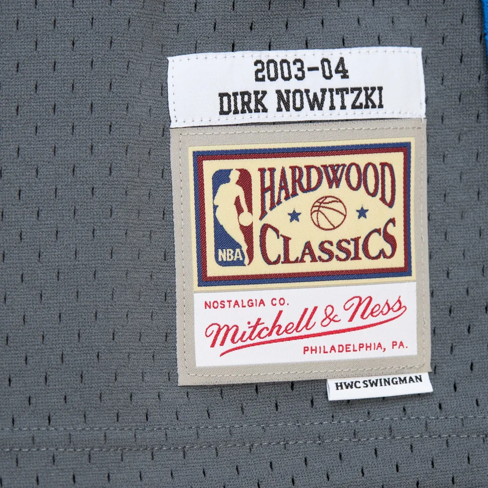 Men's Dallas Mavericks Dirk Nowitzki Gray 2003/04 Hardwood Classics Swingman Jersey