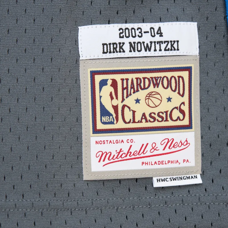 Men's Dallas Mavericks Dirk Nowitzki Gray 2003/04 Hardwood Classics Swingman Jersey